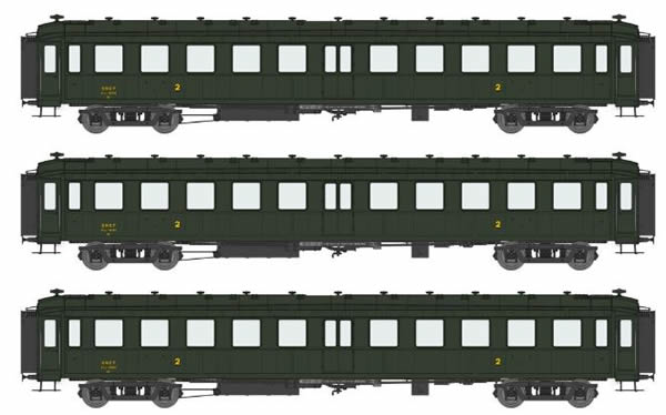 REE Modeles VB-214 - 3pc 2nd Class Passenger Coach Set Bacalan